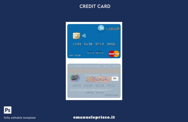 modello mastercard della Qatar Islamic Bank in stile verificato